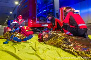 [VIDEO] Ćwiczenia służb w tunelu S2 Południowej Obwodnicy Warszawy